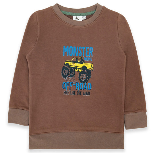 Kids Terry Monster Truck Racing Sweat Shirt