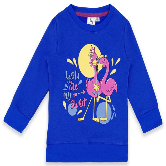 Girls Swan Fleece Sweat Shirt