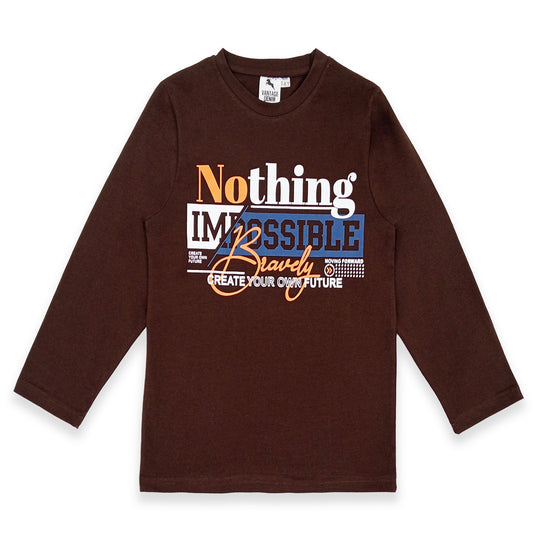 Boys Lycra Fashion Nothing impossible T-Shirts